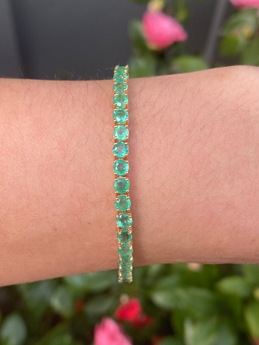 14k emerald tennis bracelet 7”