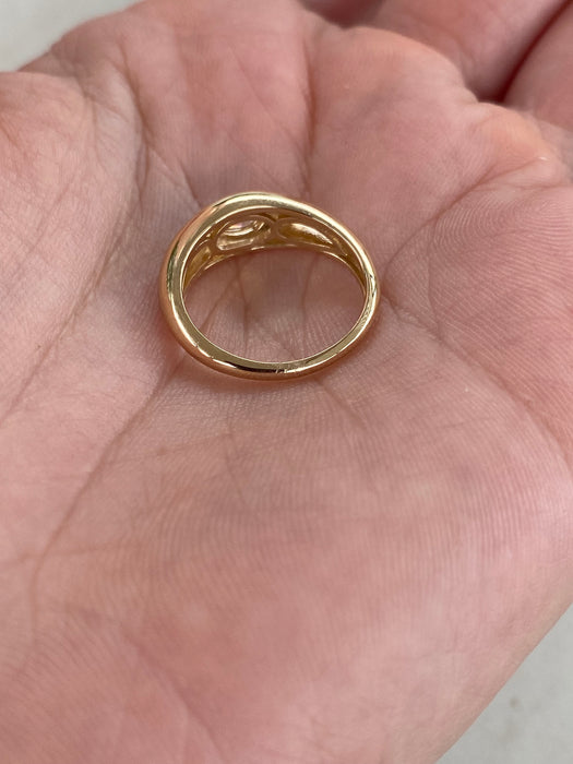 14K Gold Lab Diamond Pear Pinky Ring Size 4