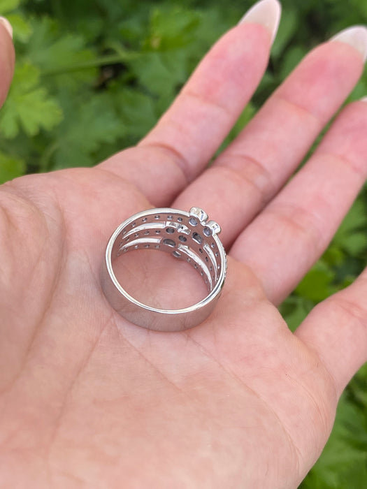 Vintage Platinum 900 Diamond Bezel Ring – 0.94 TCW Natural Diamonds – Size 7
