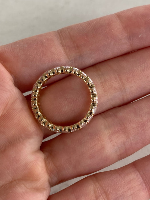 14K Gold 3 Carat Oval Lab Diamond Eternity Ring