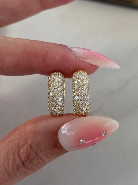 14K Gold Natural Diamond Hoop Earrings – 1.20 TCW