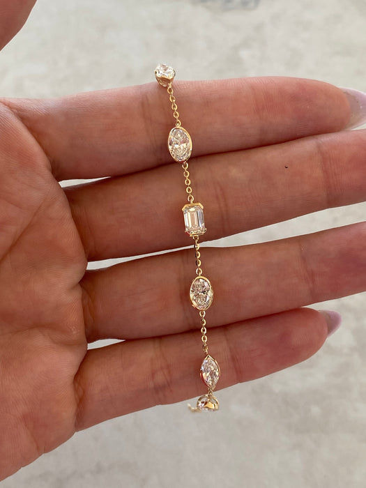 14K 3.5 TCW Lab Diamond Seven-Stone Bracelet