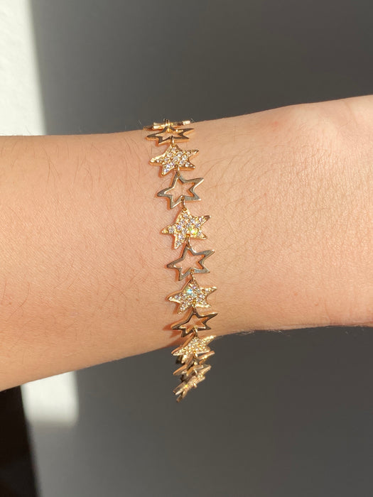 18k diamond star bracelet