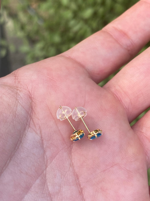 18k apatite stud earrings