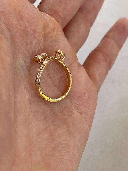 14K 1.2 TCW Wavy Lab Diamond Pavé Ring