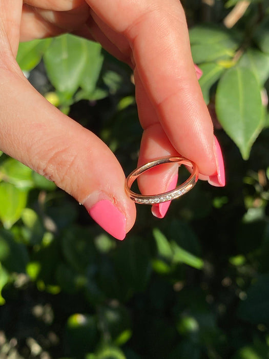 14k rose gold diamond ring size 7