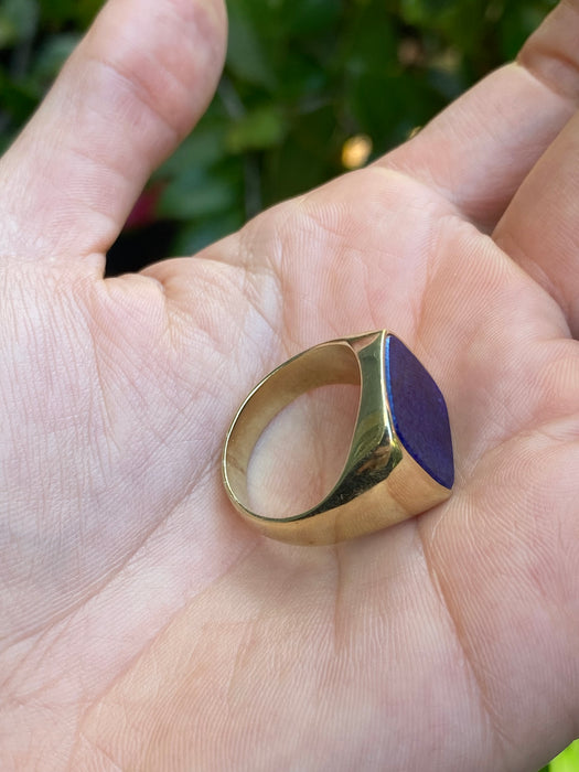 14k lapis lazuli signet ring size 9.25