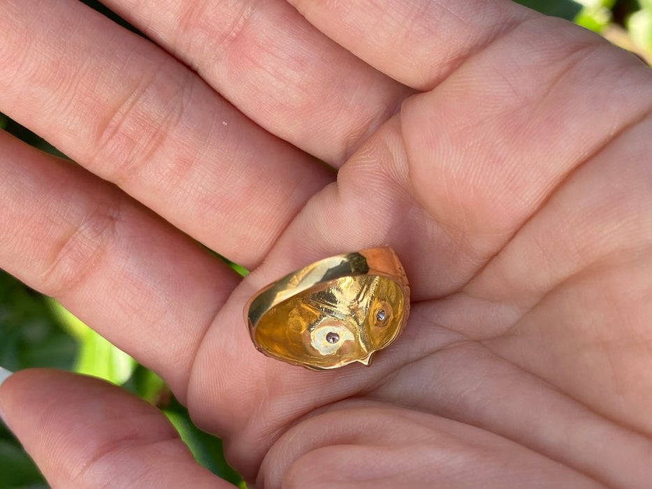 18k diamond owl ring size 6