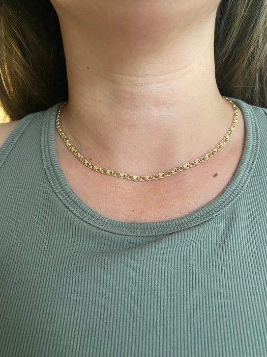 14K Gold Heart Chain Necklace