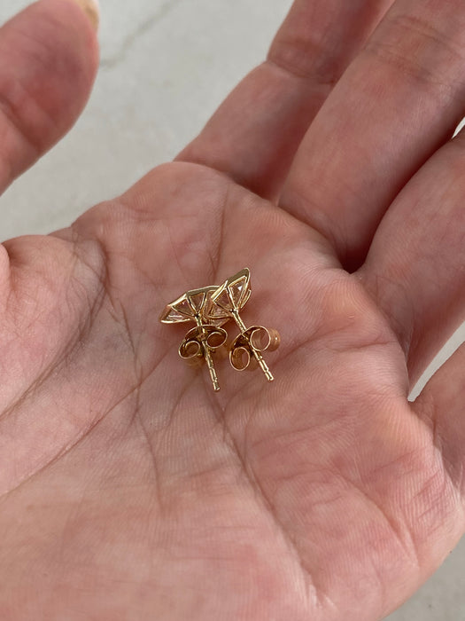 14K Gold 2 Carat Cushion Cut Lab Diamond Bezel Stud Earrings