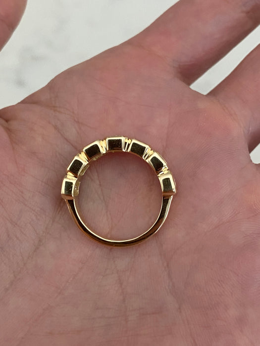 14K Bezel Set Emerald Cut 3 Carat Lab Diamond Band Ring