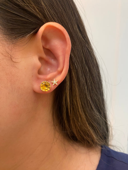 14k citrine stud earrings