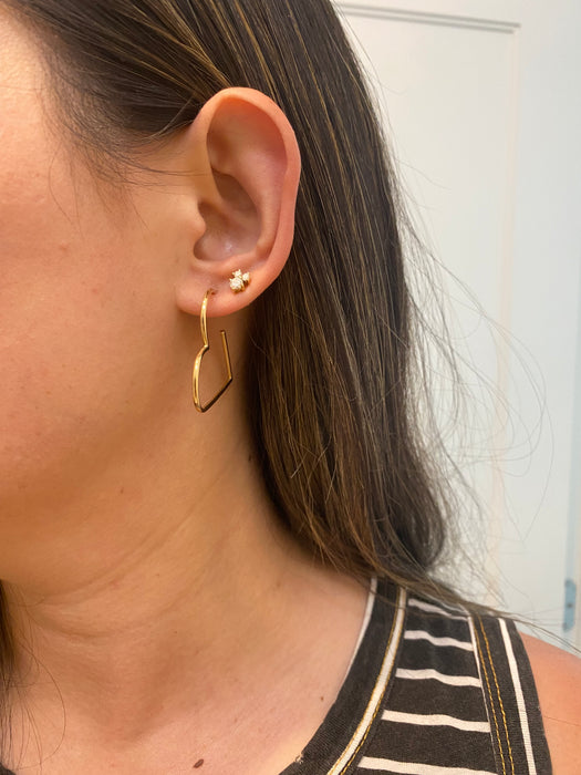 14k heart hoop earrings