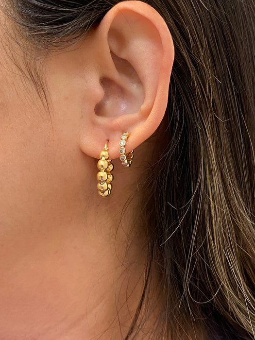 14k bead bubble hoop earrings