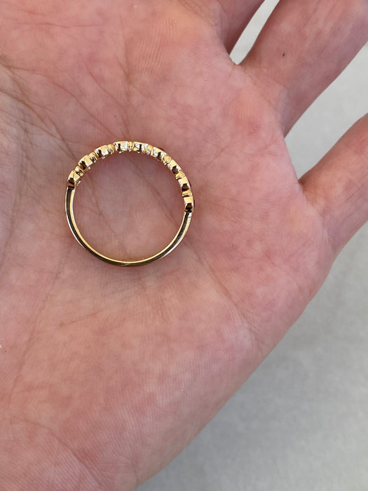 14K Gold Ruby Bezel Set Half Eternity Ring