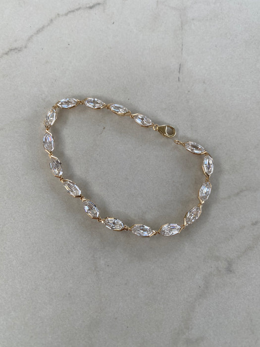 14K Step-Cut Marquise Lab Diamond Bracelet — 8.3 TCW
