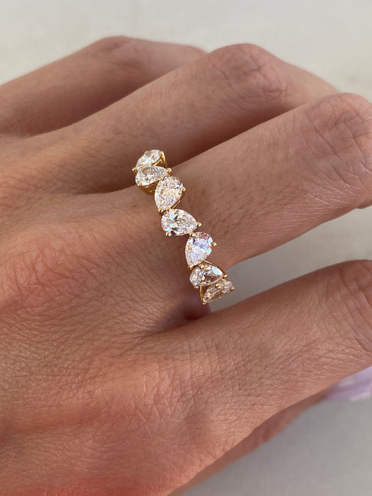 14K Gold 1.70 Carat Pear Lab Diamond Ring