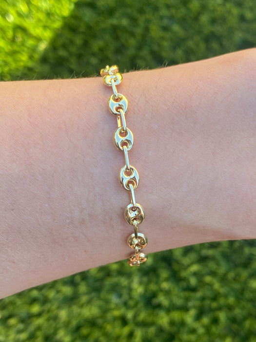 14k puffy mariner bracelet 8”