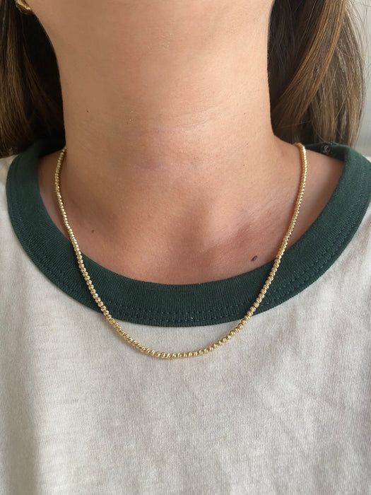 14K Gold Diamond-Cut Bead Chain