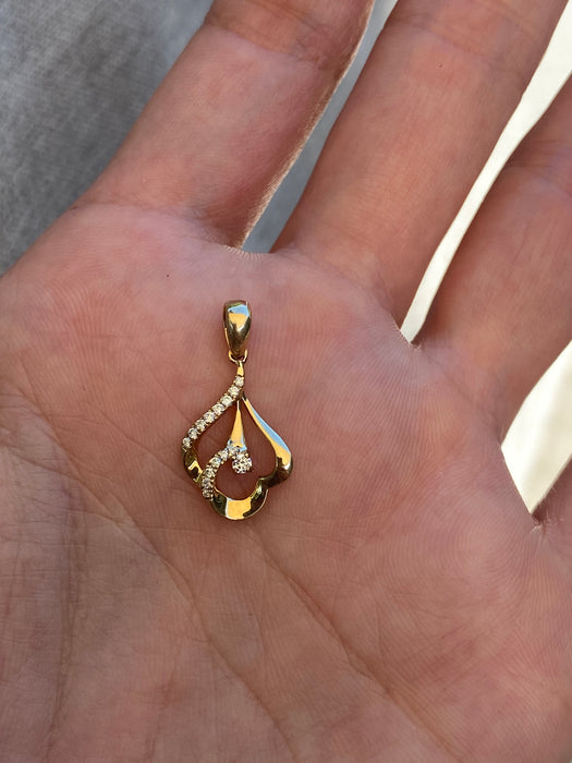 14k diamond flower pendant charm