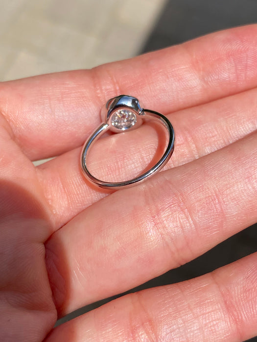 14K White Gold Lab Diamond Halo Ring