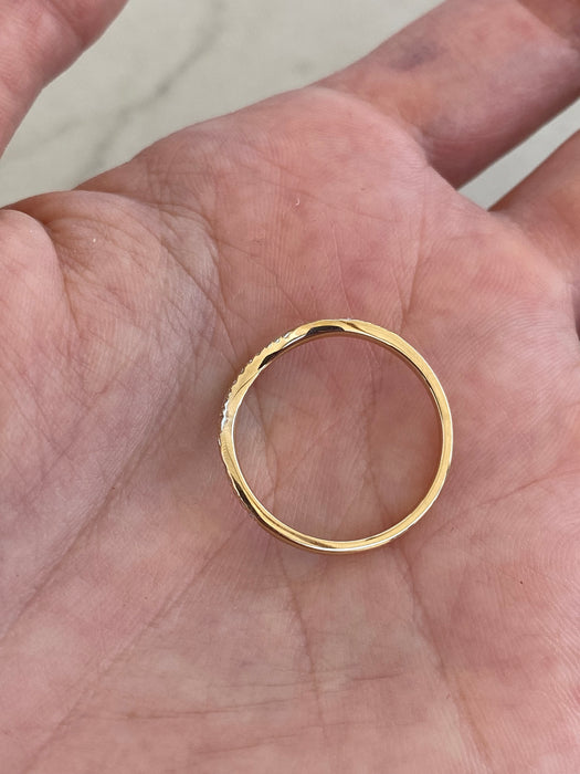 14K Gold Lab Diamond Chevron Ring