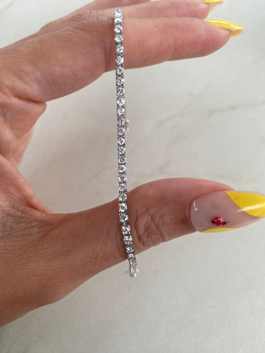 Platinum 900 Natural 2 Carat Diamond Tennis Bracelet | 7”