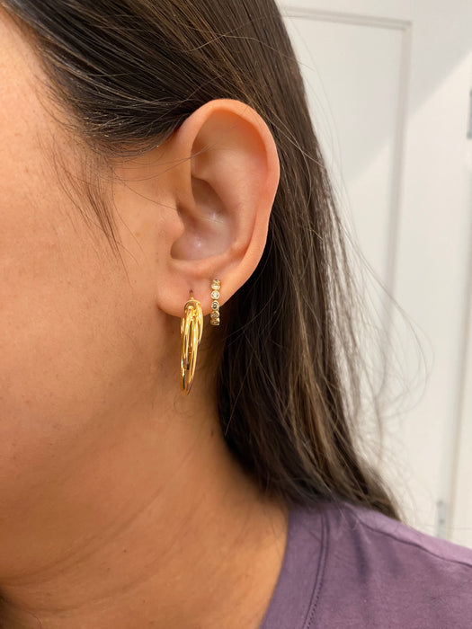 14k triple hoop earrings