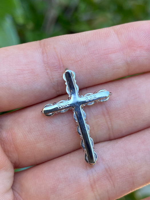 Platinum 900 2.02 tcw diamond cross pendant charm