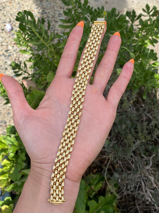 Vintage 14K Gold Panther Link Bracelet