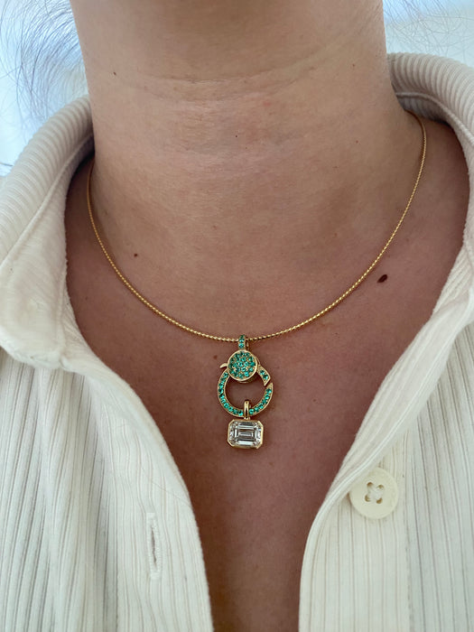 14K Gold Gemstone & Diamond Clasps