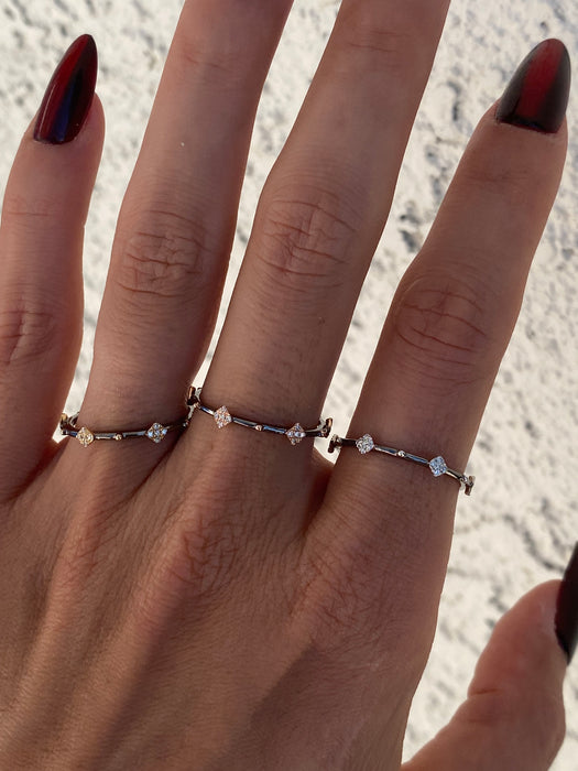 14k black diamond diamond shape eternity ring size 7