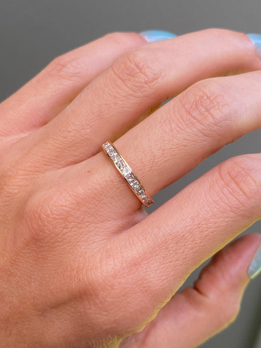 18k rose gold princess cut diamond ring size 6.25