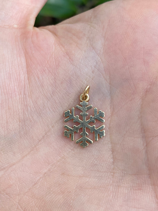 Vintage James Avery 14K Gold Snowflake Charm Pendant