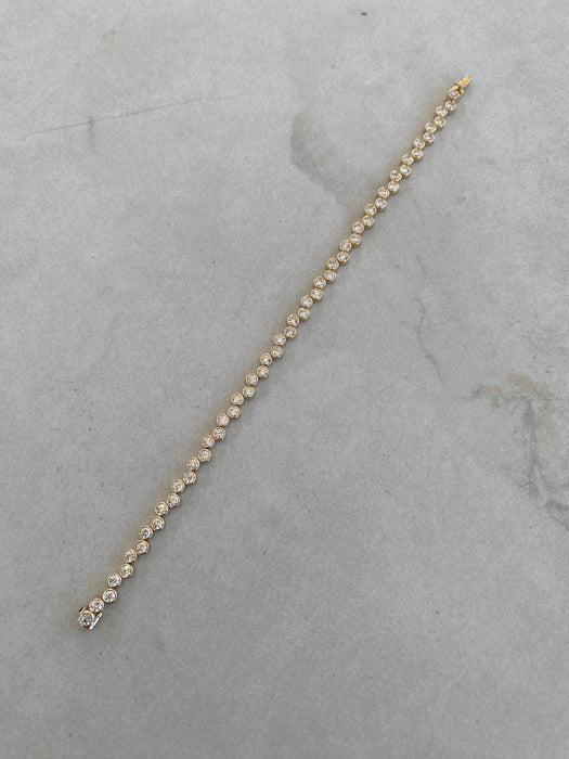 14K 2.5 Carat Lab Diamond Bubble Tennis Bracelet