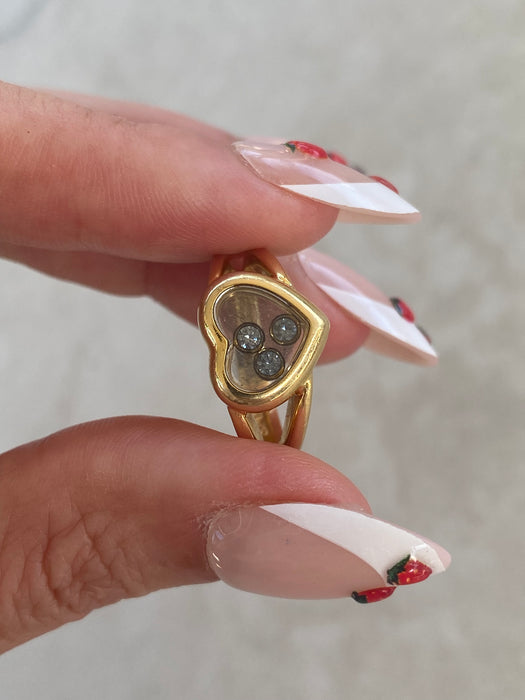 Vintage 18k Chopard Happy Diamonds Heart Ring