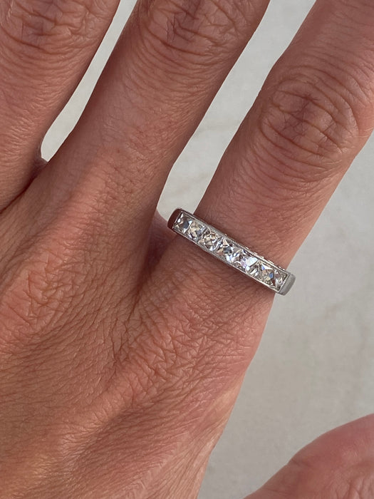 Antique French Platinum 850 French Cut Diamond Ring — Circa 1910