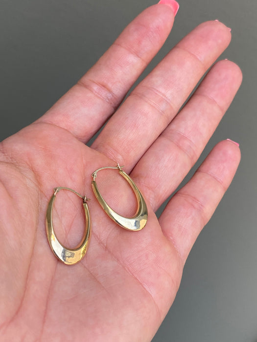 10k oval hoop earrings