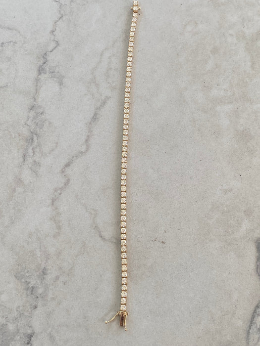 18K Gold 4 Carat Natural Diamond Tennis Bracelet