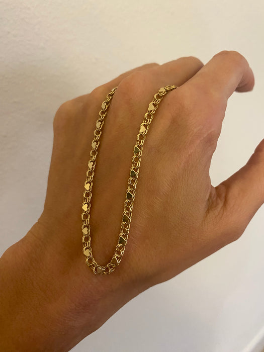 14K Gold Heart Chain Necklace