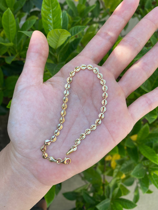 10k fluted circle bracelet 7.5”