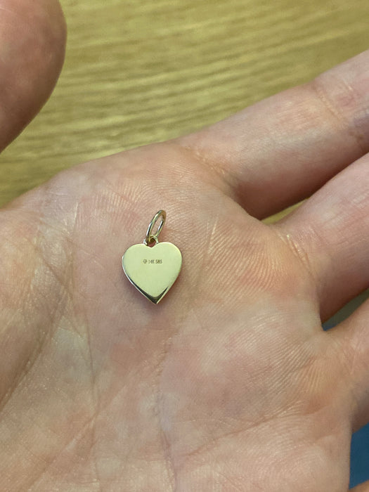 14k Gold Turquoise Diamond Heart Charm