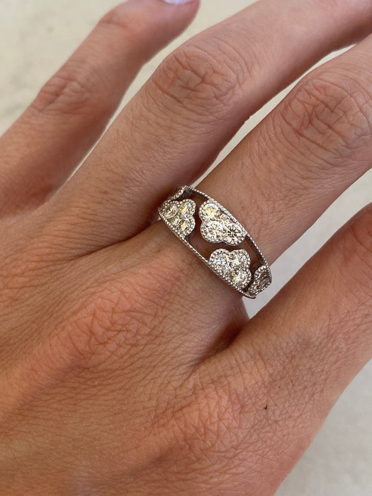 Vintage Platinum 900 Diamond Cloud Ring