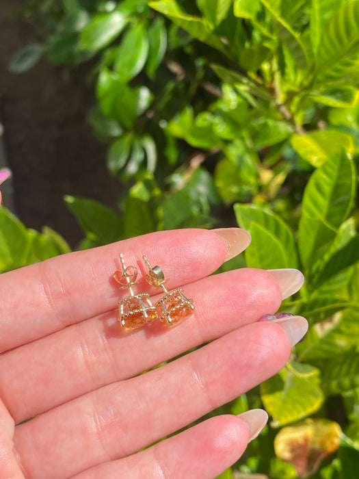 14k citrine stud earrings