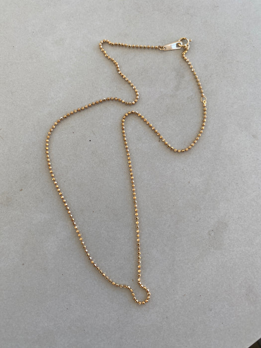Vintage 18K Diamond Cut Bead Chain Necklace