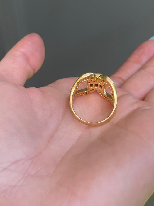 18k diamond baguette ring size 8