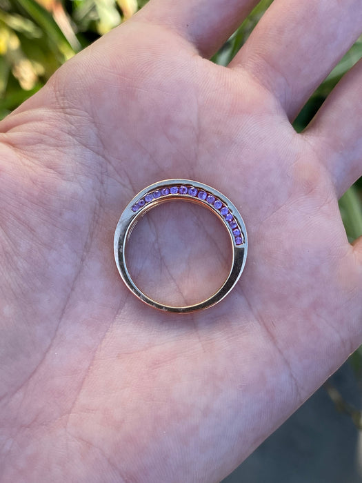 18k rose gold diamond sapphire ring size 9.25