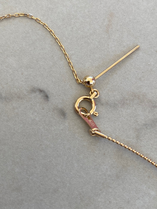 18K Gold Spring Bead Necklace with Removable 1.00 CT Pear Lab Diamond Pendant