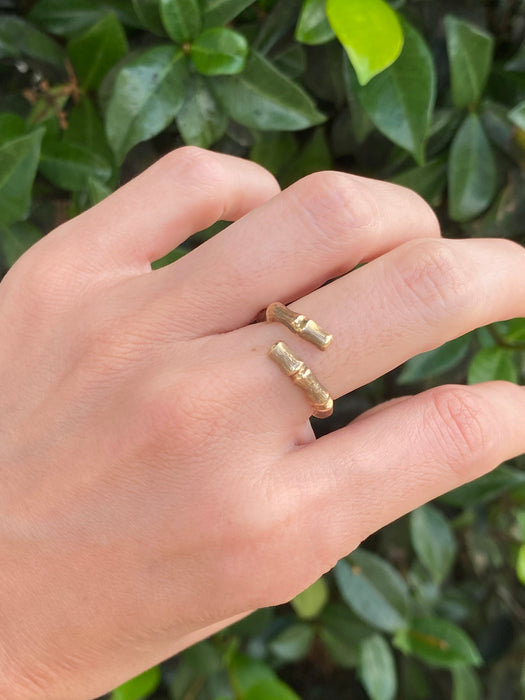 14k open bamboo ring size 5.5