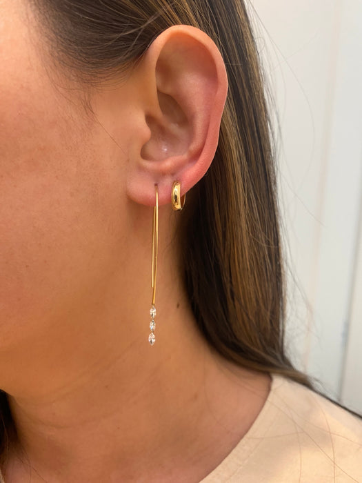 14k marquise drilled diamond wire earrings